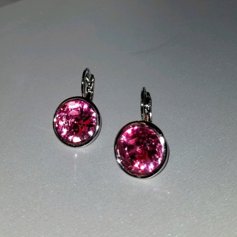 Bridesmaid 12mm Rose crystal leverback bella